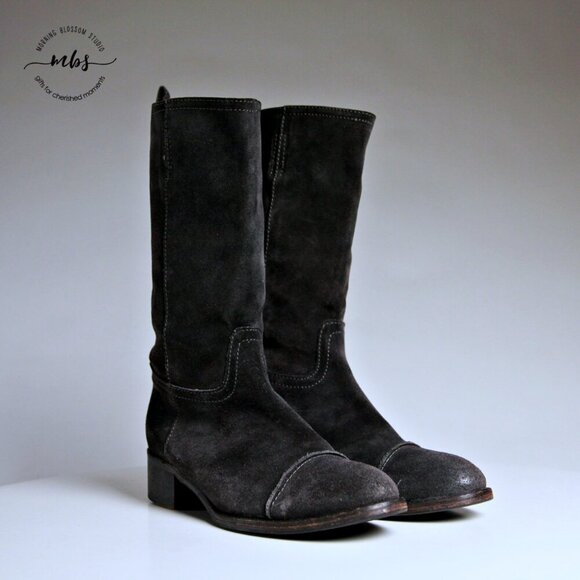 J. Crew Brewster Suede Mid Calf Boots - Picture 2 of 14